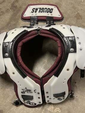 Douglas QBK Football Shoulder Pads with Back Plate, Size Medium 18"-19"